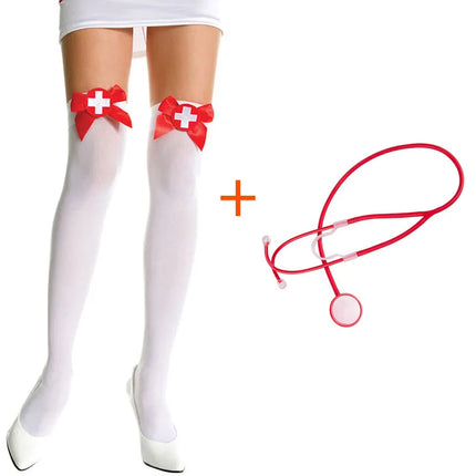 Sexy Nurse Roleplay Uniform Backbare Bodysuit Woman Sexy Lingerie Erotic Naughty Underwear Porn Nurse Cosplay Costume Stockings