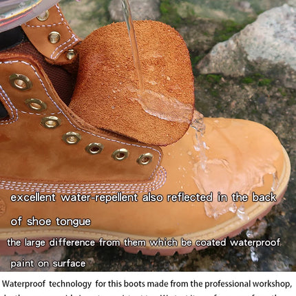 New Work Boots Men's Original Comfy Shoes Outdoor Hiking Leather Casual Shoes For Men Basic Boots Waterproof Yellow Boots