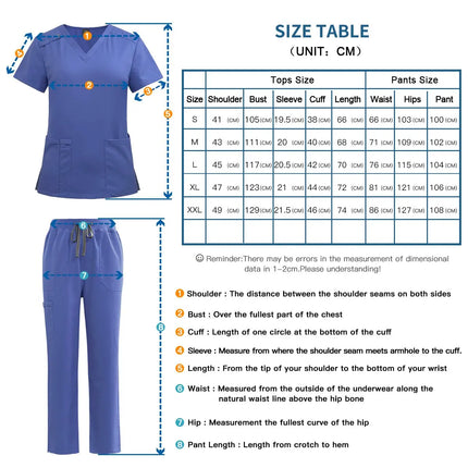 Medical Nurse Uniforms Summer Fashion Women Surgical Uniforms High-end Fabric Scrubs Clothes Nursing Workwear Elastic Tops Pants-KarWorkwear