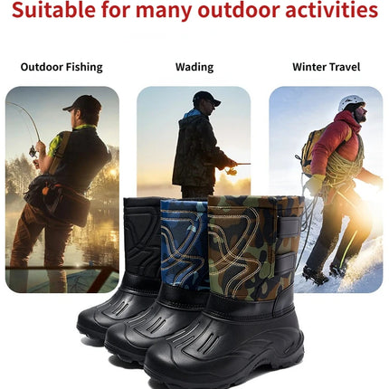 Work Boots for Men Waterproof 2025 Spring New Non-slip Fishing Boots Comfortable Farm Men Boots Winter Plus Cotton Rain Boots