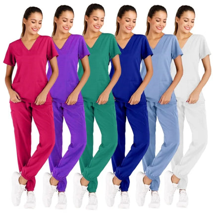 Anti-Wrinkle Soft Premium Fabric Polyester Rayon Spandex Washable Nursing Scrub Set for Womens Nursing Scrub Uniforms-KarWorkwear