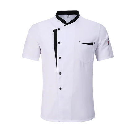 Short Sleeve Chef Jacket Set Hotel Kitchen Work Uniform Cook Restaurant Cooking Shirts+Hat+Apron-KarWorkwear