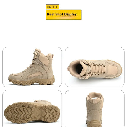 Work Boots Indestructible Safety Shoes Men and Women Steel Toe Shoes Construction Work and Daily Wear Outdoor work hiking boots