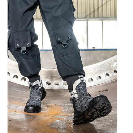 Plus Size 50 Fashion Safety Working Boots For Men High Quality Indestructible Construction Anti Smashing Shoes Sneakers Footwear-KarWorkwear