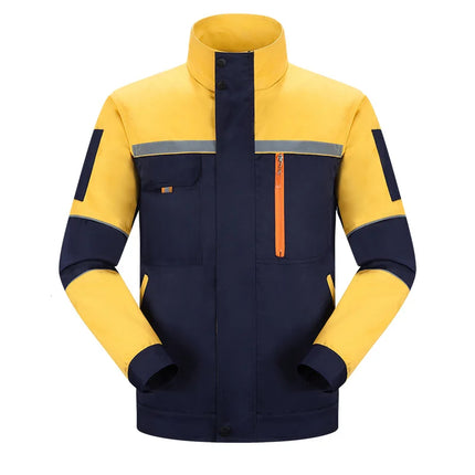 Reflective strip workwear set factory uniform long sleeved wear-resistant thick welding auto repair labor protection suit