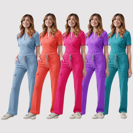 New Scrubs Uniform Multi Short Sleeve Tops Pants Hospital Set Women Pet Shop Doctor Scrub Medical Surgery Workwear Scrub Suit