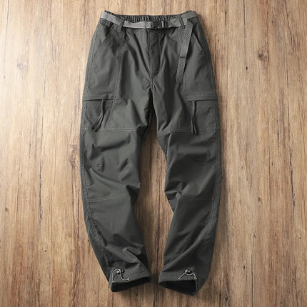 Outdoor Workwear Pants Men's Loose Fce Lined Thi Soft ell Hiking Pants Windproof Waterproof Polyester Fiber Straight Leg