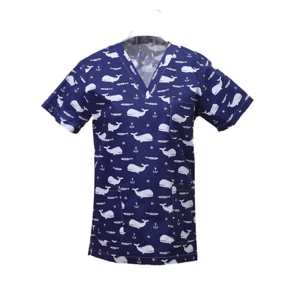 Pet Clinic Vet Work Uniforms Women Nurse Accessories Animal Printed Hospital Doctor Nursing T-Shirt Medical Scrubs Clothes Tops-KarWorkwear