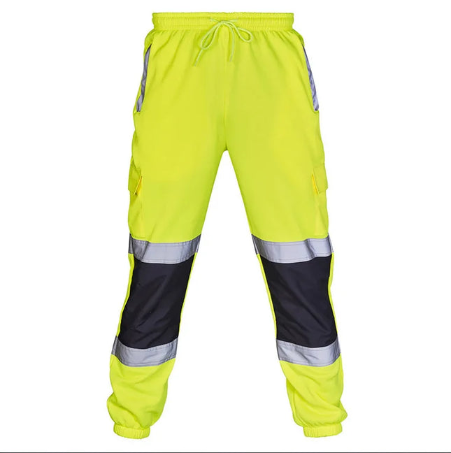 Reflective Safety Pants 360 Degree Reflective Zones High Visibility Casual Work Clothes Nocturnal Outdoor Joggers Pants for Men