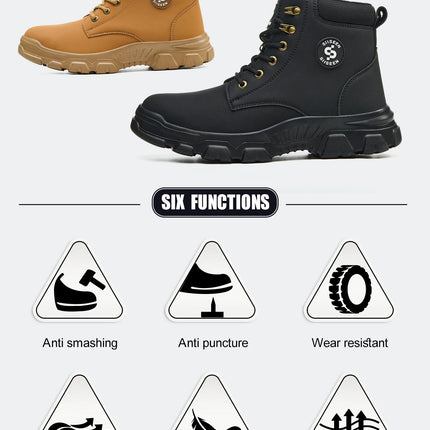 Men's Safety Shoes Anti-impact Steel Toe Puncture-resistant Kevlar Outdoor Construction Site Safety Boots Workshop Factory Work