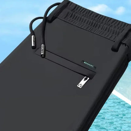 Men Elastic Waist Pants Male Casual Stretch Classic Brand Business Straight Leg Clothing Trousers Solid Color Comfortable Pants