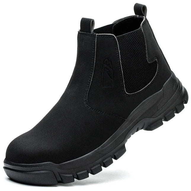 Waterproof Safety Wrok Boots For Men Steel Toe Cap Lightweight Indestructible Industry Chelsea Boots Puncture-Proof Footwear-KarWorkwear