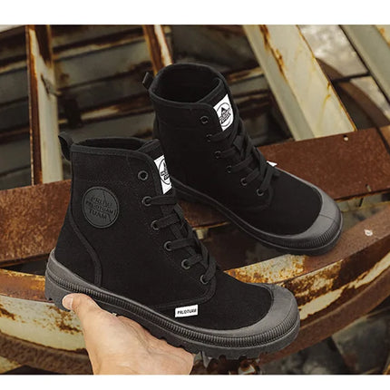 New Fashion High-top Mens Boots Outdoor Comfortable Mens Casual Boots Jungle Mountaineering Men Shoes Wide Bottom Platform Boots-KarWorkwear