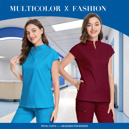 Pet Grooming Institution Scrubs Tops High Quality Spa Uniforms Unisex Stand Collar Work Clothes Medical Accessories Surgery Tops-KarWorkwear