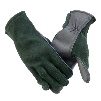 XYEHS 1 Pair Long/Short Cuff Leather Military Uniform Supply Pilot Safety Work Gloves Fire-Resistant Aramid Flight Gloves-KarWorkwear