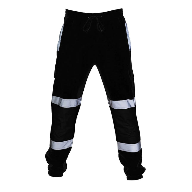 Men's Work Uniform Bottoms Safety Pants Striped Reflective Pants Loose Mens Work Trousers Patchwork Workwear Safety Clothing