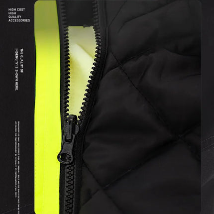 Hi Viz Yellow Workwear Suits for Work in Winter 3 in 1 Hi Vis Workwear Waterproof Jacket with Linner and Working Pants Men Set
