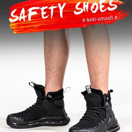 Plus Size 50 Fashion Safety Working Boots For Men High Quality Indestructible Construction Anti Smashing Shoes Sneakers Footwear-KarWorkwear