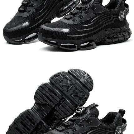 Rotating Button New Safety Shoes Men Anti-smash Anti-puncture Work Shoes Fashion Men Sport Shoes Security Protective Boots Men