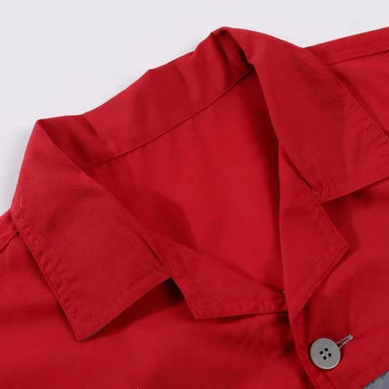 Men Women Short Sleeve Work Coat Workshop Shirts Motor Mechanic Uniform with Two-pocket T-shirts Man Workshop Overalls Top-KarWorkwear