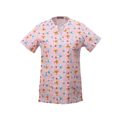 Pet Clinic Vet Work Uniforms Women Nurse Accessories Animal Printed Hospital Doctor Nursing T-Shirt Medical Scrubs Clothes Tops-KarWorkwear