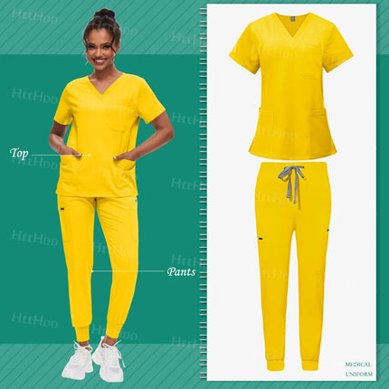 Scrub Sets Uniform Women Joggers Hospital Accessories Medical Surgical Gown Pharmacy Healthcare Work Wear Unisex Mens Scrub Soft-KarWorkwear