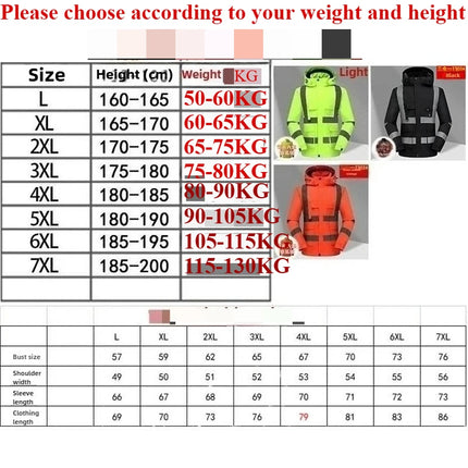 Men's Work Jacket with Reflective Stripes, Custom Logo Available, Casual Autumn Winter Coat for Men