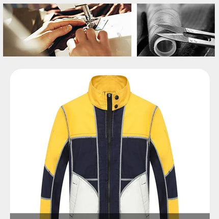 Reflective strip workwear set factory uniform long sleeved wear-resistant thick welding auto repair labor protection suit