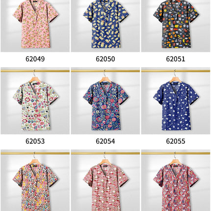 Short Sleeved Custom SPA Uniform Unisex Aesthetic Uniforms Printed Cotton Jacket Tops Fashion Surgical Gown Veterinary Work Wear-KarWorkwear