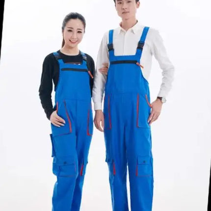 Bib Overalls Mens Women Work Clothing Plus Size Protective Coveralls Strap Jumpsuit Multi Pockets Uniform Sleeveless Cargo Pants-KarWorkwear