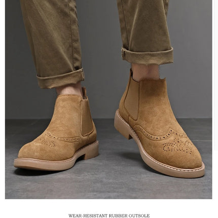 Men's Boots Stylish High Top Boots Are Versatile  Lightweight  Anti Slip  Wear-resistant  and  All Season Outdoor Work Shoes