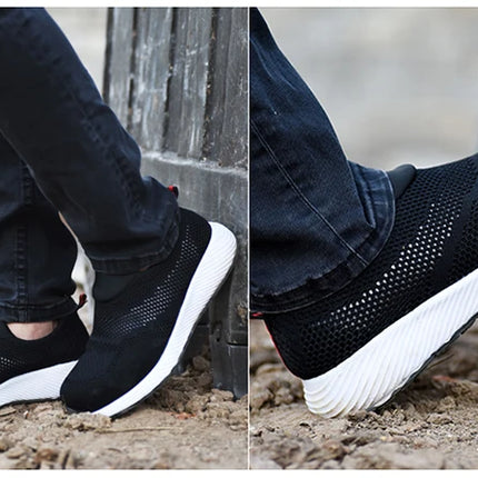 New 2022 Summer Breathable Men Casual Shoes Steel Toe Cap Indestructible Safety Working Shoes Outdoor Men Footwear-KarWorkwear