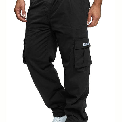 Men's Cargo Pants Sweatpants Outdoor Loose Straight Long Trousers Summer Casual Multi-Pocket Durable Workwear Male Trousers