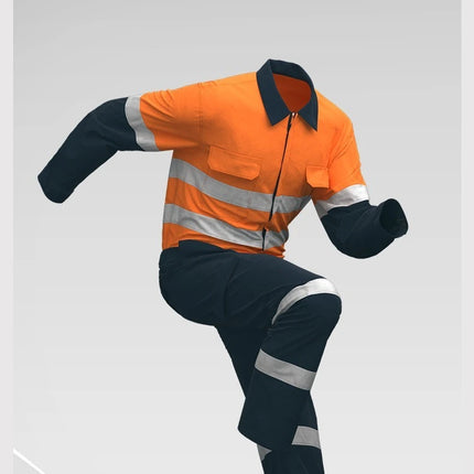 100% Cotton Work Coveralls Uniform Men Reflective Working Coveralls Welding Suits Car Repair Workshop Mechanic