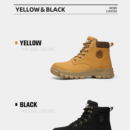Men Protective Boots Steel Toe Shoes Anti-smash Anti-puncture Work Boots Safety Shoes Indestructible Winter Boots Waterproof-KarWorkwear