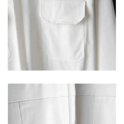 Spring Men Jumpsuits Long Sleeve Multi-pocket Beam Feet Overalls Streetwear Clothing Cargo Pants Hip Hop White Coverall Trousers
