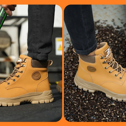 Men Protective Boots Steel Toe Shoes Anti-smash Anti-puncture Work Boots Safety Shoes Indestructible Winter Boots Waterproof-KarWorkwear