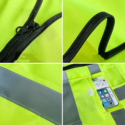 Multi-pocket Reflective Safety Vest Traffic Vest Railway Coal Miners Uniform Breathable Racing Running Sports-KarWorkwear