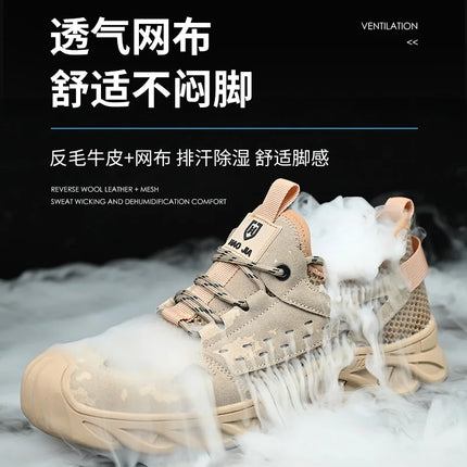 Breathable Summer Safety Work Shoes For Men Insulation 6KV Plastic Toe Anti-smash Non-slip Indestructible Boots Male Footwear-KarWorkwear