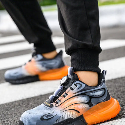 New Men's Safety Shoes with Rotating Buttons,working Sports Shoes, Protective Boots, Parker Steel Shoes,casual Ring Shoes-KarWorkwear