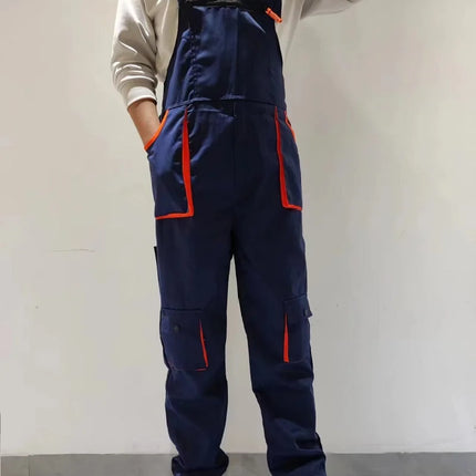 Bib Overalls Mens Women Work Clothing Plus Size Protective Coveralls Strap Jumpsuit Multi Pockets Uniform Sleeveless Cargo Pants-KarWorkwear