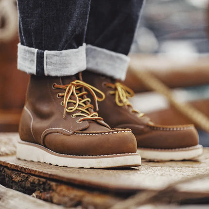 Maden Vintage 875 Ankle Boots Durable Leather High-top Shoes For Men Winter Round Toe Cowboy Boots Safety Work Shoes-KarWorkwear