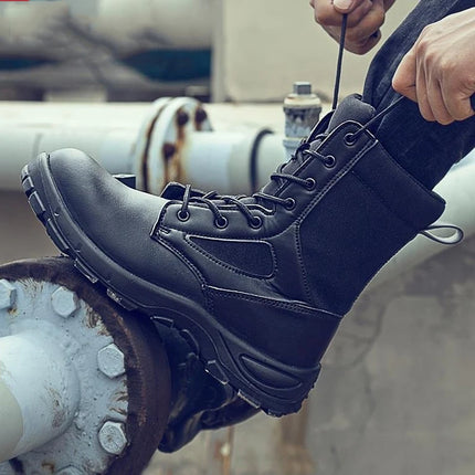 Men's Boots Safety Shoes Men Steel Toe Shoes Winter Boots Men Puncture-Proof Work Shoes Plush Warm Work Safety Boots Male Shoes-KarWorkwear