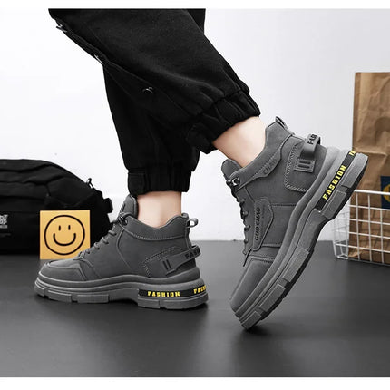 Mens Boots High Top Shoes Casual Winter Platform Designer Luxury Ankle Sport Chelsea Tactical Cowboy Work Safety Sneakers 안전화-KarWorkwear