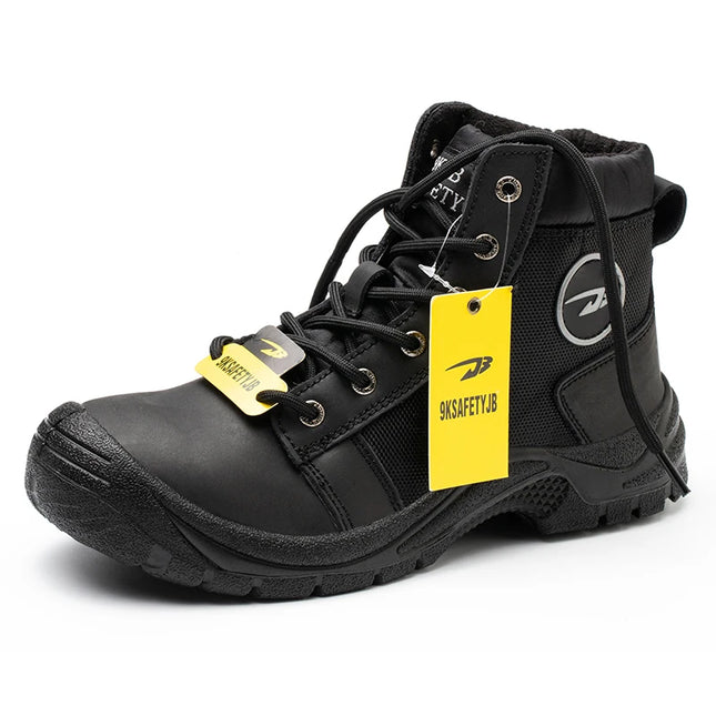 Safety shoes men's leather welding shoes anti-smashing, anti-puncture, non-slip sports Steel toe soft work boots for women-KarWorkwear