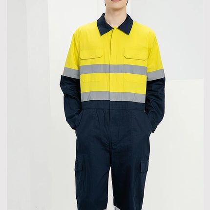 100% Cotton Work Coveralls Uniform Men Reflective Working Coveralls Welding Suits Car Repair Workshop Mechanic