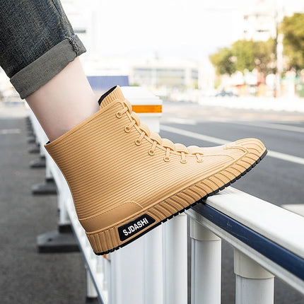 Versatile Casual Short-barreled Waterproof Shoes Men Women Lined With Fleece Warmth Anti-slip Wear-resistant Outdoors Rain Boots