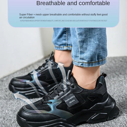 New Fashion 2024 Women's Safety Shoes Sneakers Women Anti-smash Anti-puncture Security Boots Protective Shoes Breathable-KarWorkwear