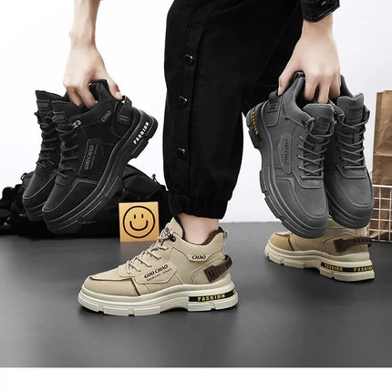 Mens Boots High Top Shoes Casual Winter Platform Designer Luxury Ankle Sport Chelsea Tactical Cowboy Work Safety Sneakers 안전화-KarWorkwear
