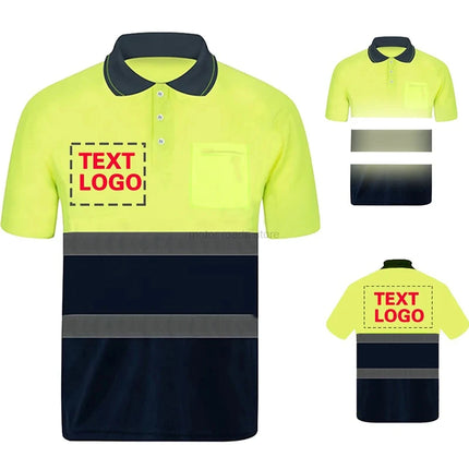 Safety Polo Shirt Custom Logo Work Uniform Motorcycle Cycling Sports Outdoor Reflective Clothing-KarWorkwear